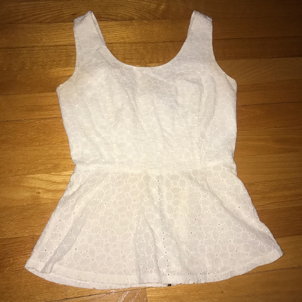 Imaginary Voyage White Peplum Shirt